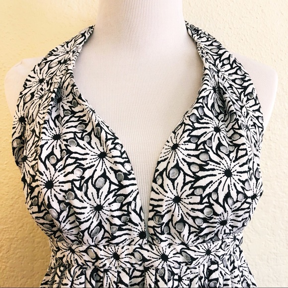 Black and White Floral Dress by Jean Paul Gaultier - Picture 2 of 6